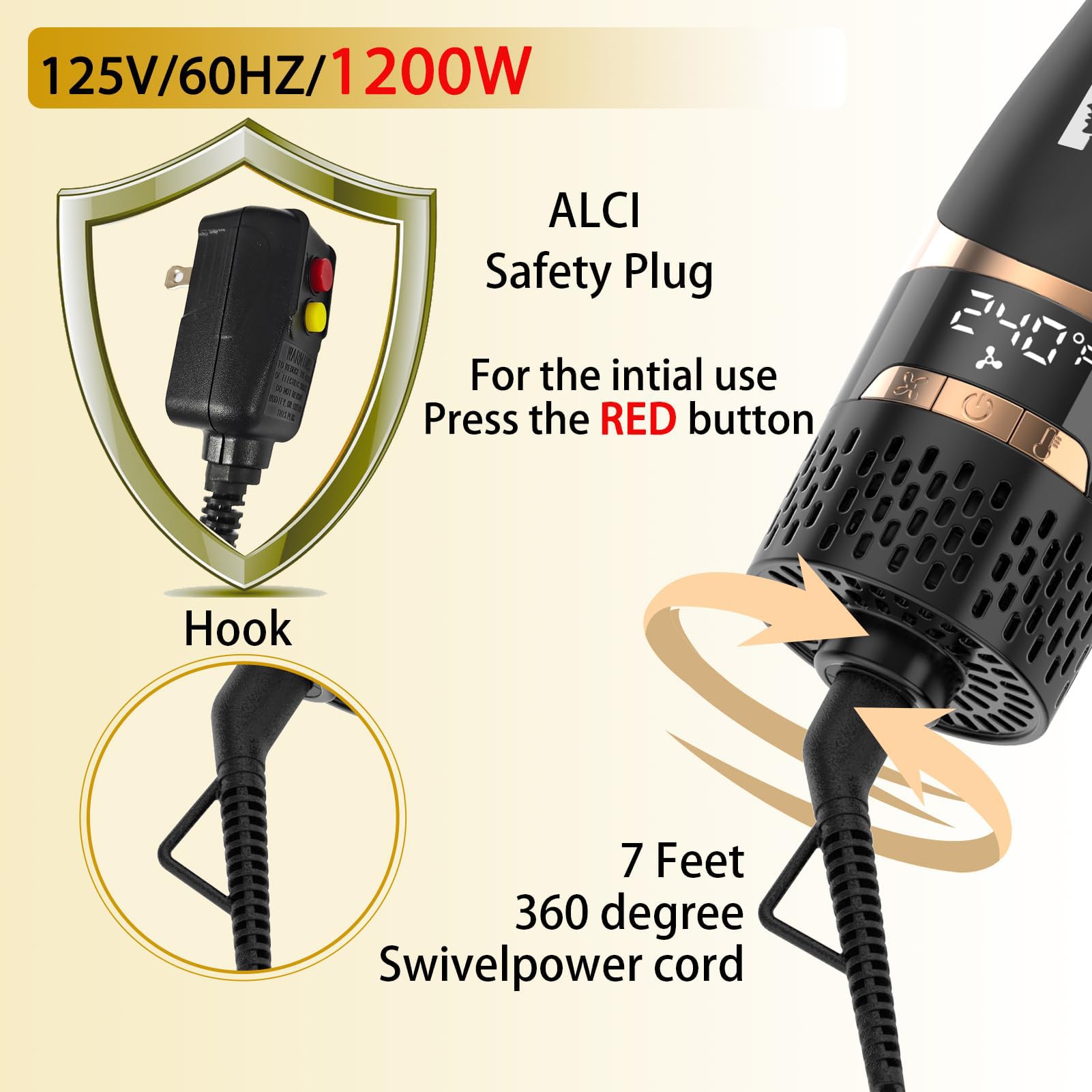 Nicebay versatile styling brush for straightening, curling, and drying