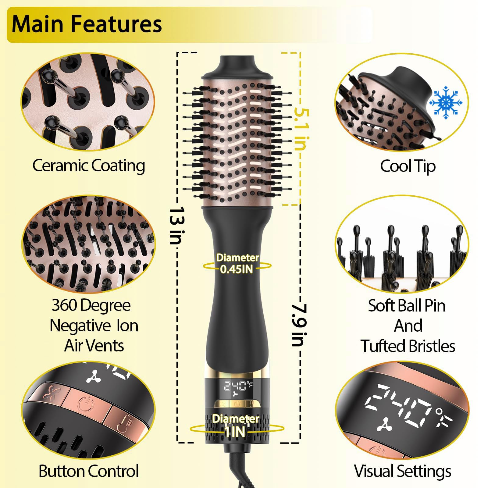 Nicebay negative ion technology reduces frizz and adds shine