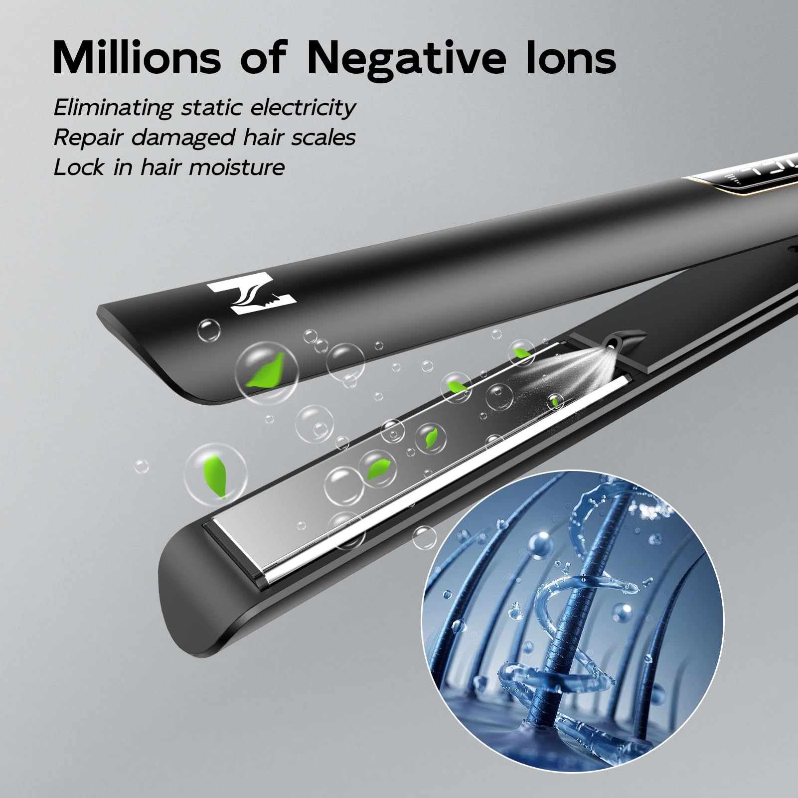 Nicebay negative ion technology helps reduce frizz and boost shine.