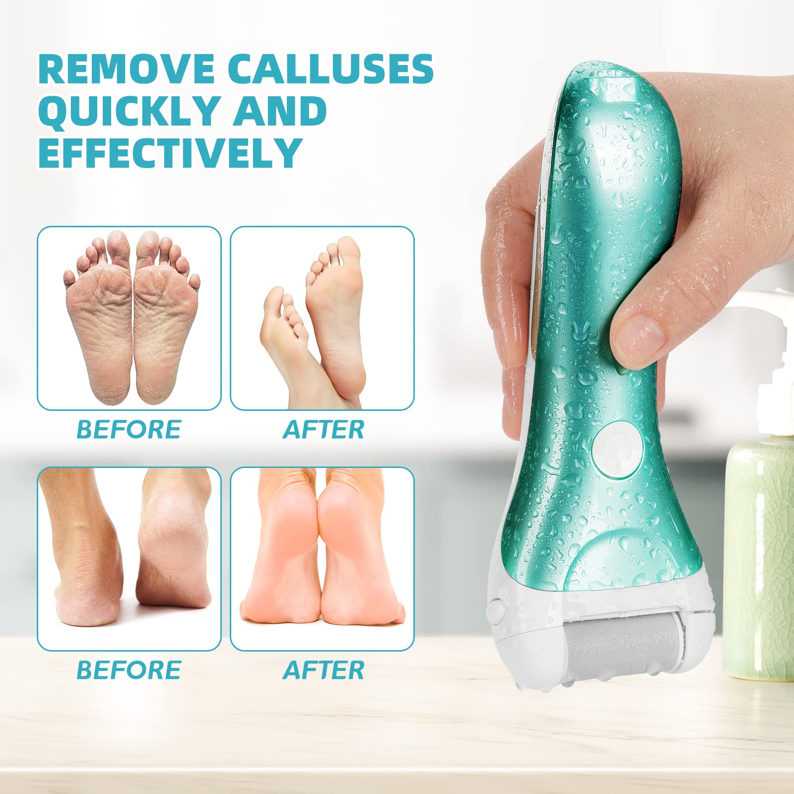 NiceBirdie ergonomic green handle for a comfortable grip during at-home pedicures.