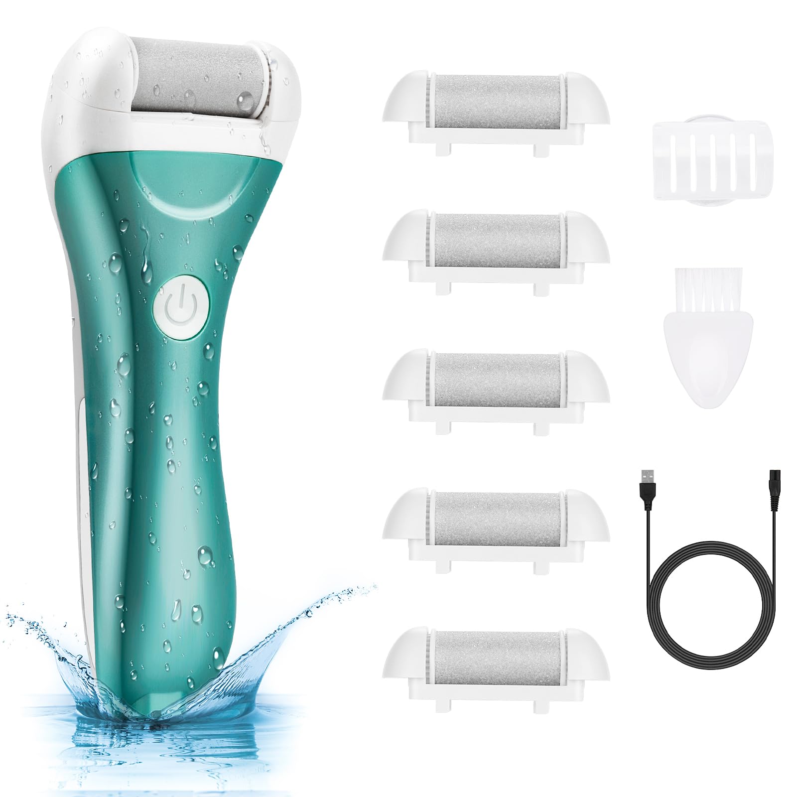 NiceBirdie foot file roller heads close-up for smooth heels and customizable pedicure results.