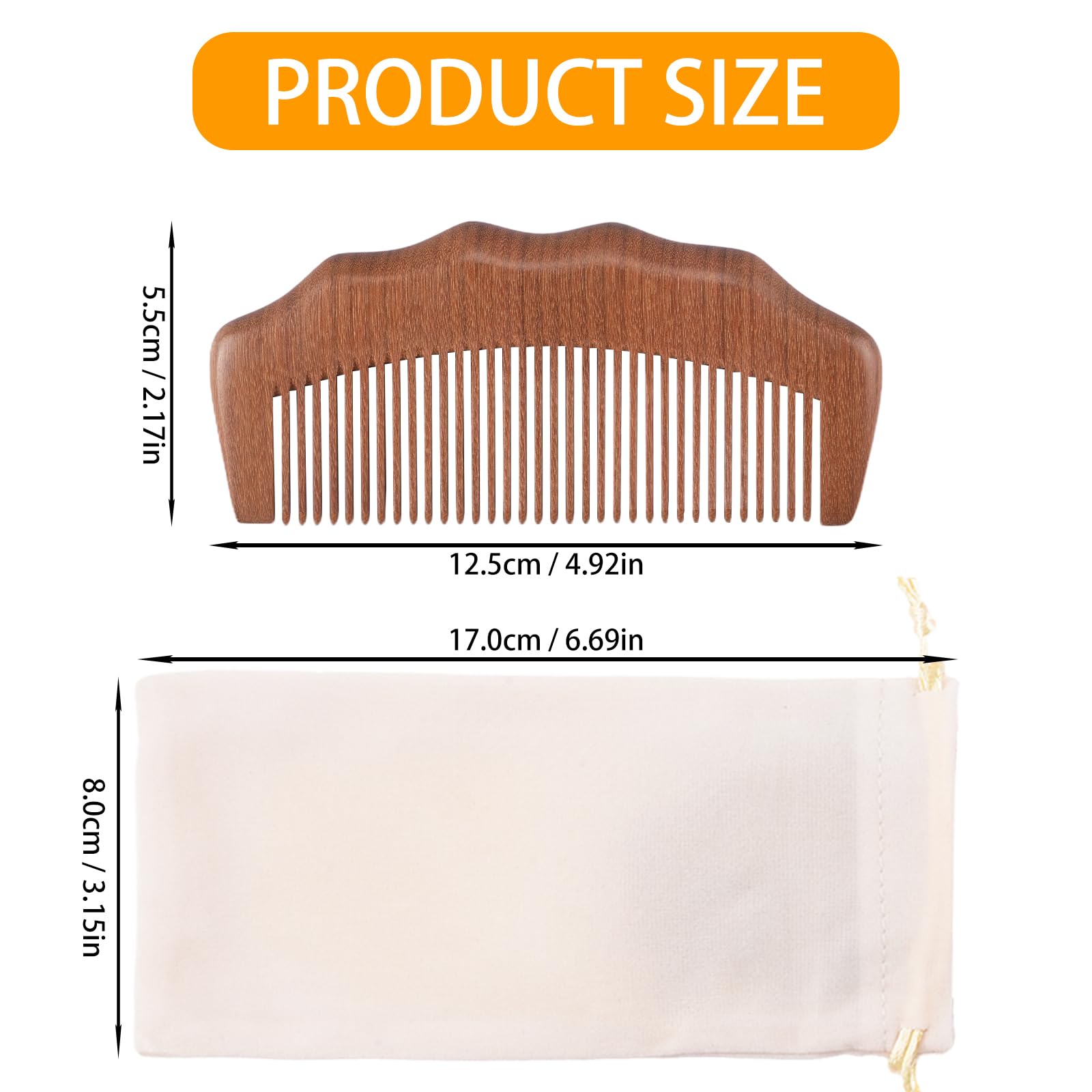NICECRAFT labor comb with cloth bag, easy to carry in hospital bag.