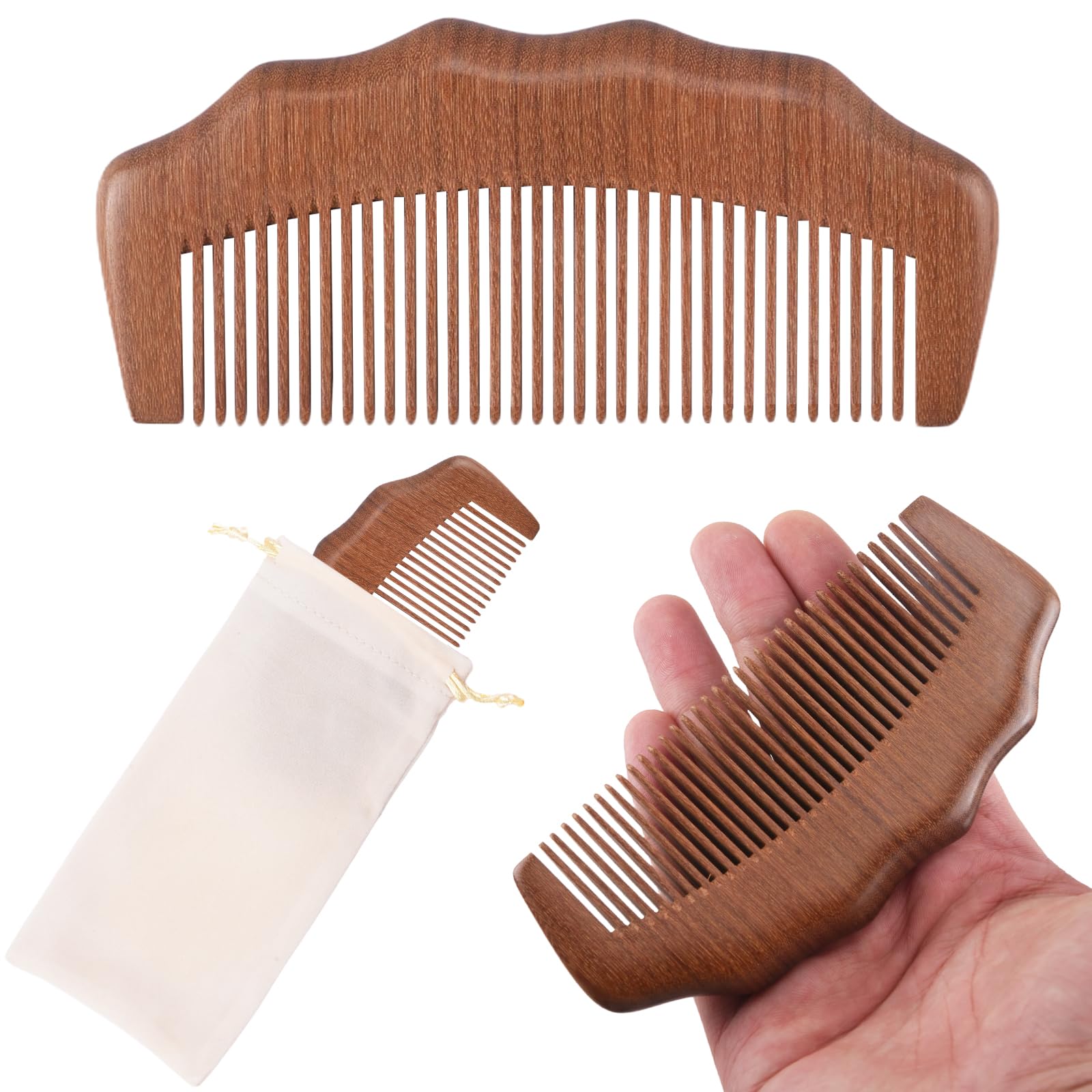 NICECRAFT wooden labor comb with rounded teeth, gentle on skin during labor.