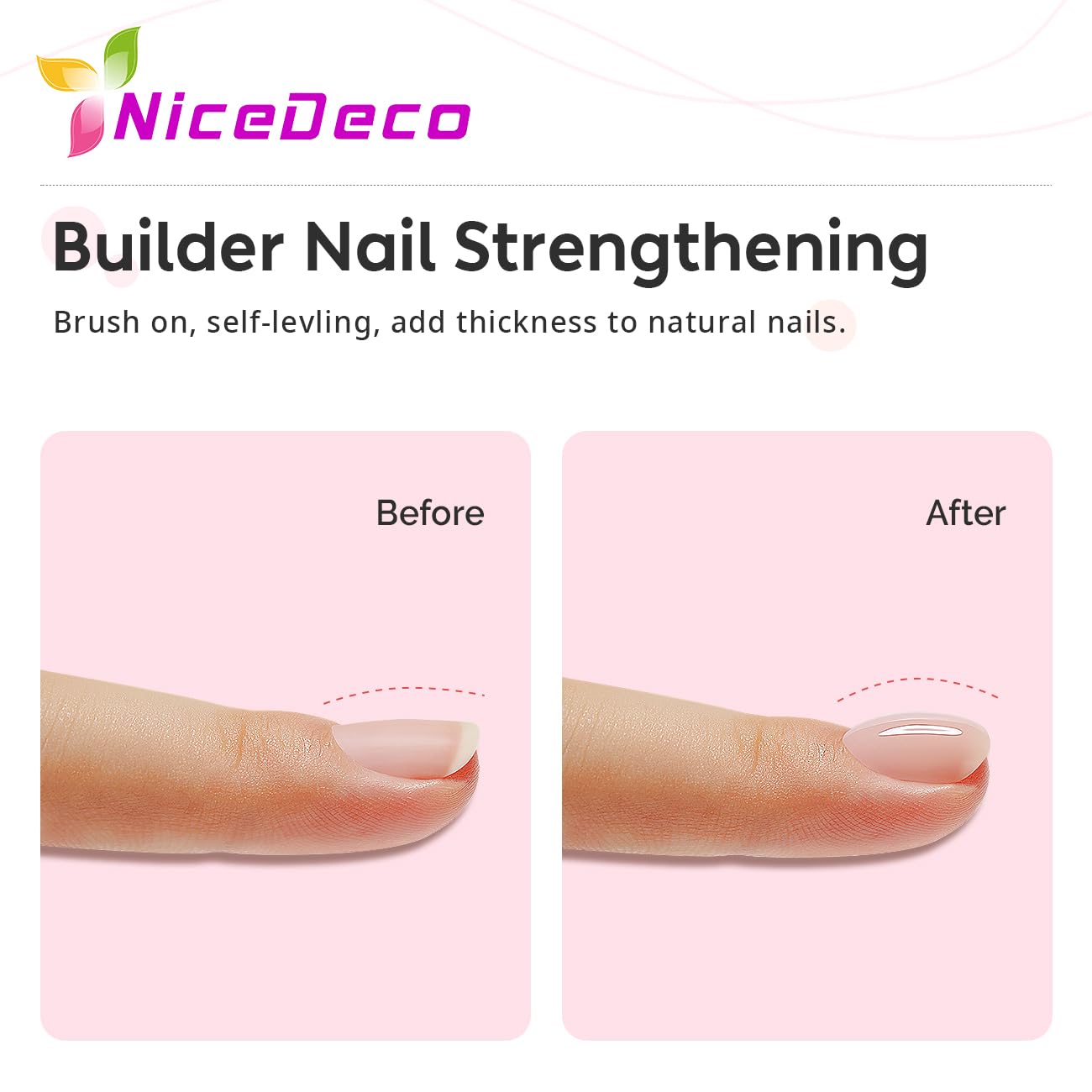 Nicedeco 4-in-1 base coat application shows versatile nail protection.