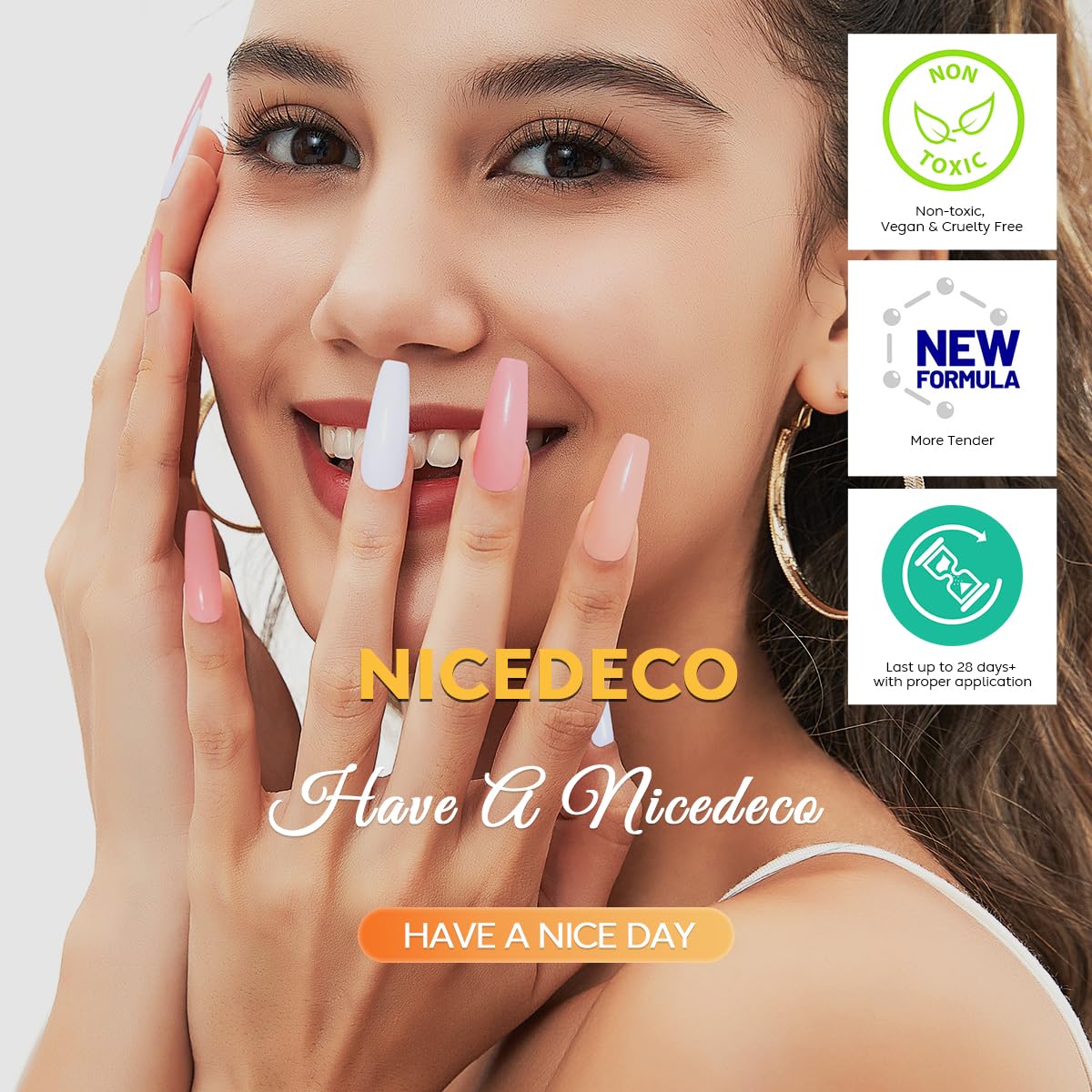 Nicedeco packaging view emphasizing value from 15 ml bottles.