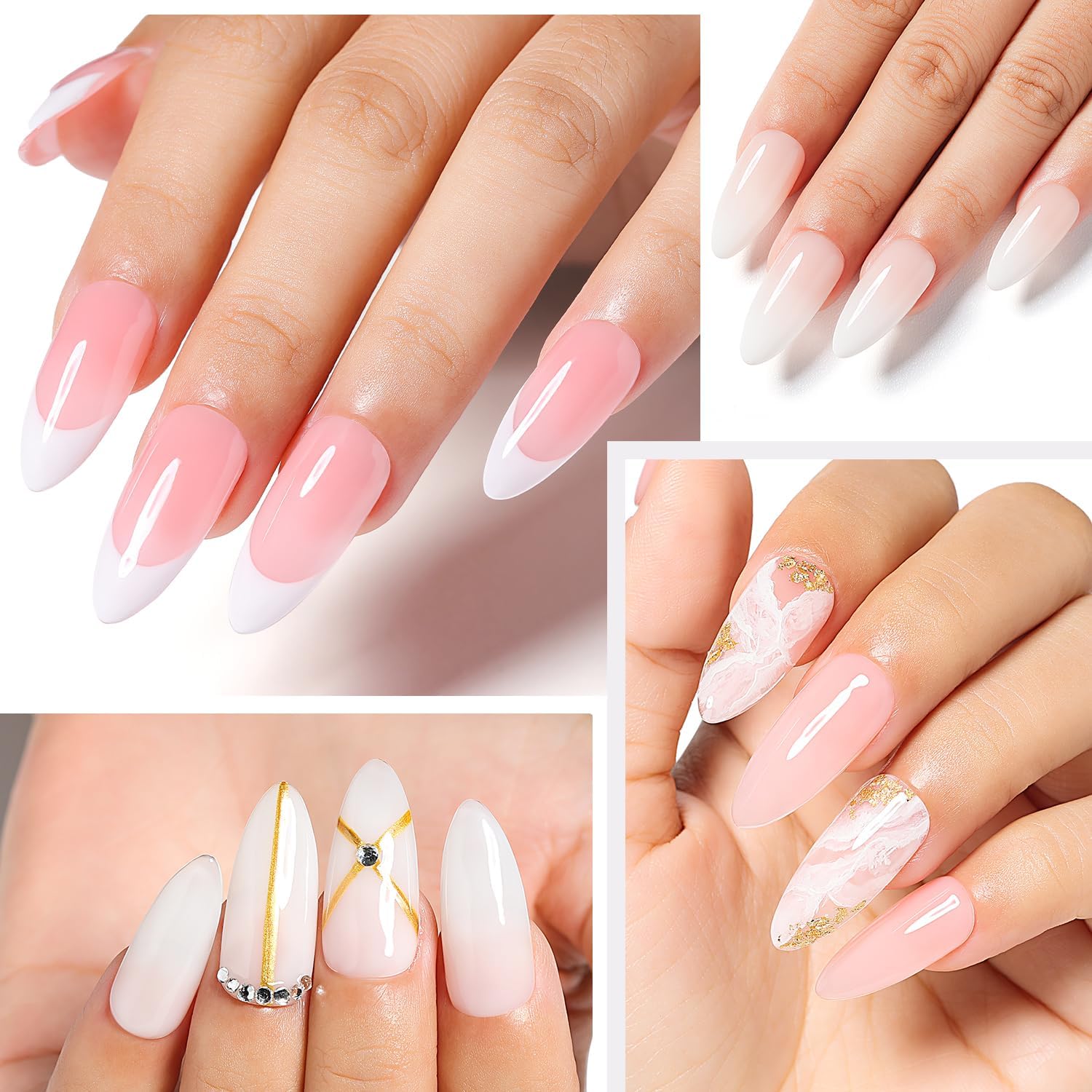 Nicedeco gel duo compatible with natural, acrylic, or builder nails.