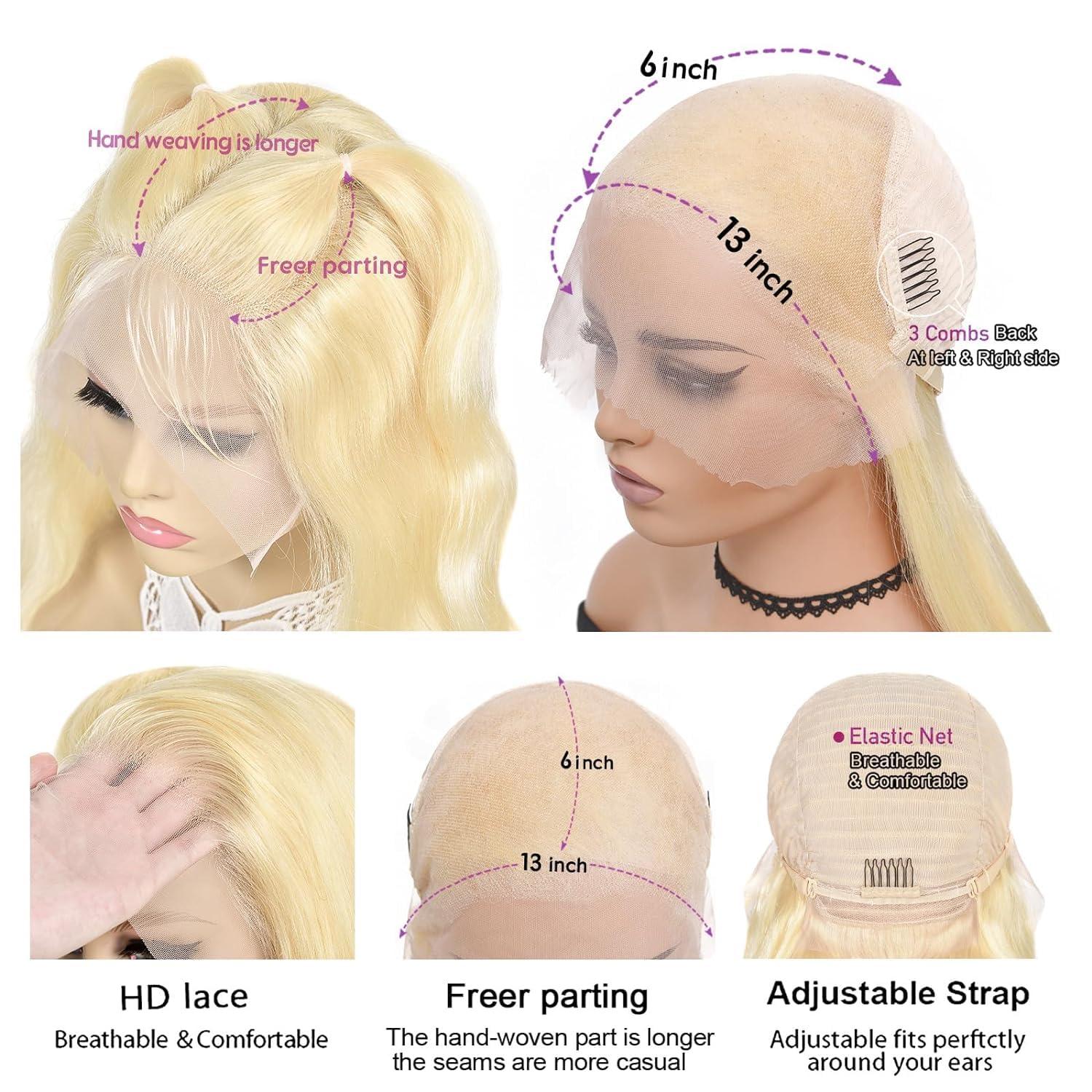 Nicele Ann 613 blonde 13x6 lace front wig parting space demo.