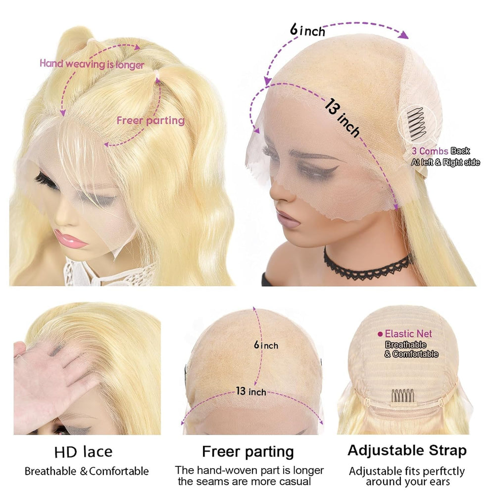Nicele Ann 613 blonde 13x6 lace front wig parting space demo.