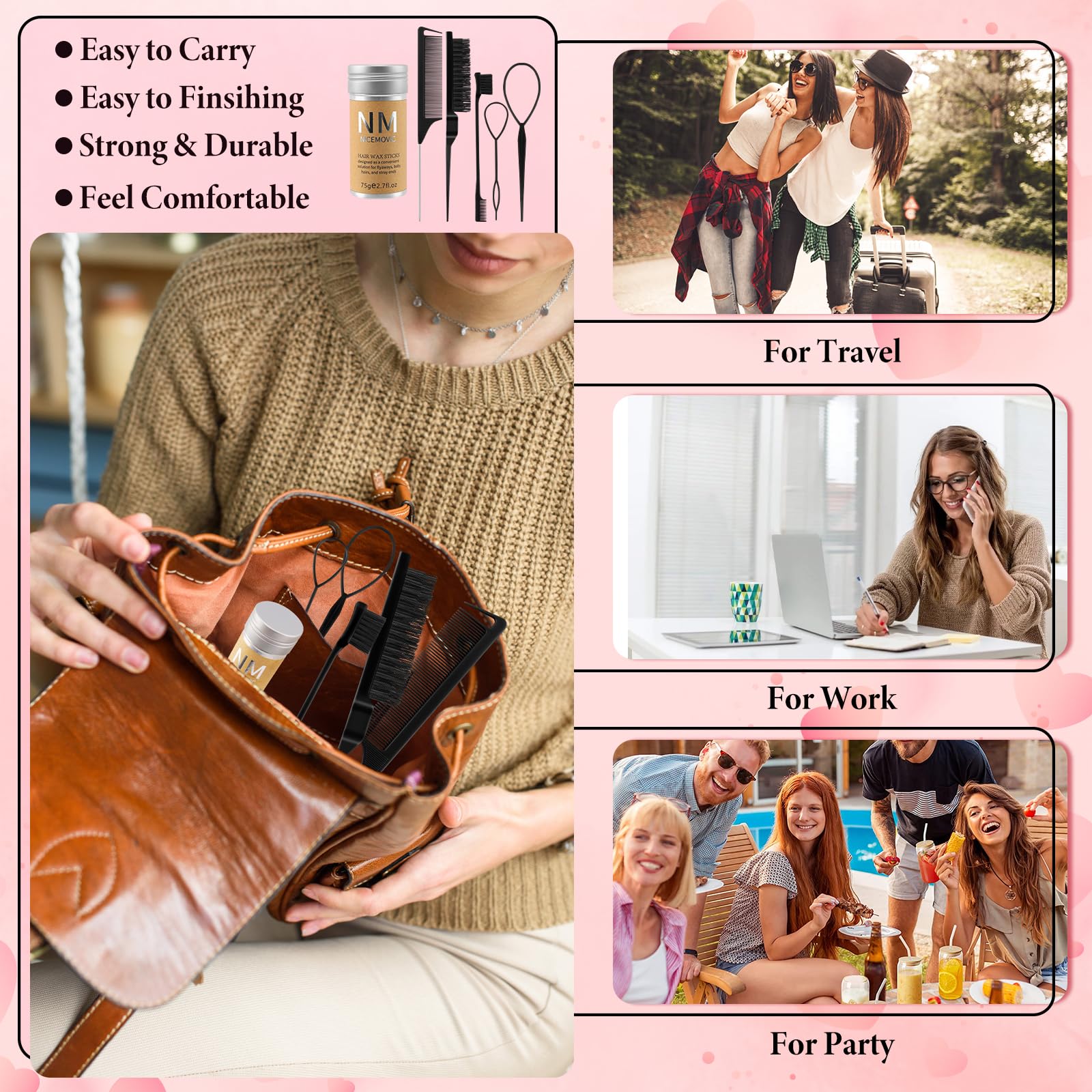NICEMOVIC accesorios pelo para niñas y mujeres, looks modernos.