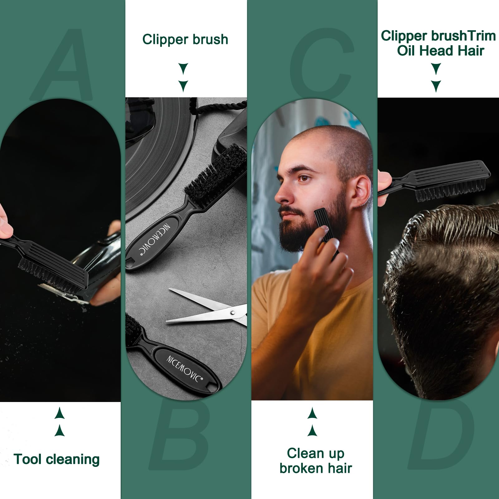 NICEMOVIC barber clipper brushes hanging holes for easy storage