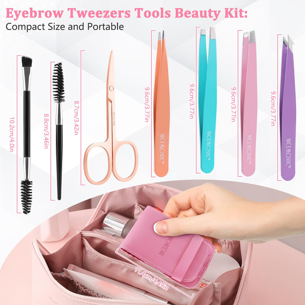 NICEMOVIC curved eyebrow scissors for precise trimming and shaping