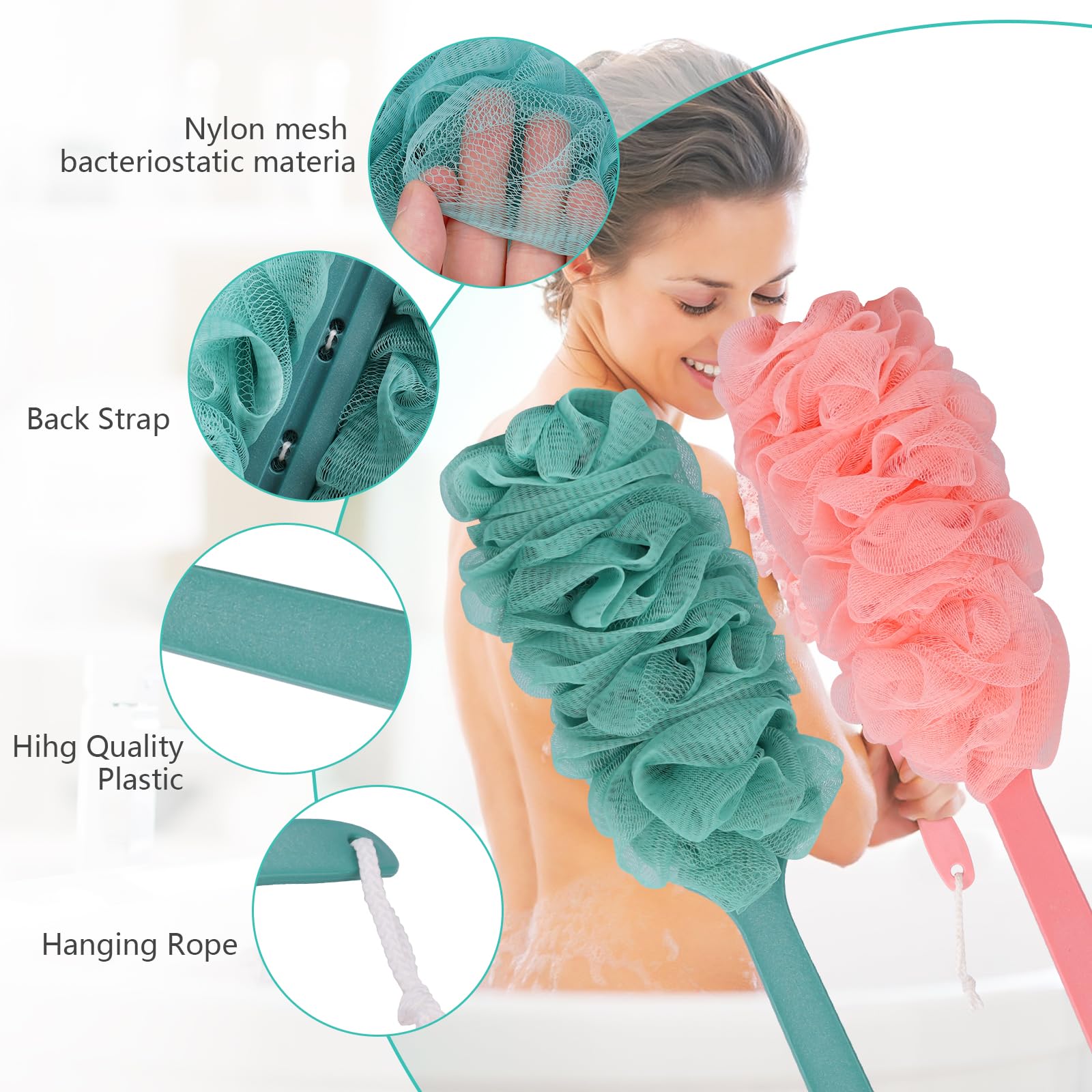 NICEMOVIC exfoliante de cuerpo de dos piezas, limpieza eficiente y cuidado de la piel.