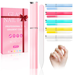 NICEMOVIC glass nail file case 6-pack for easy storage and touch-ups.