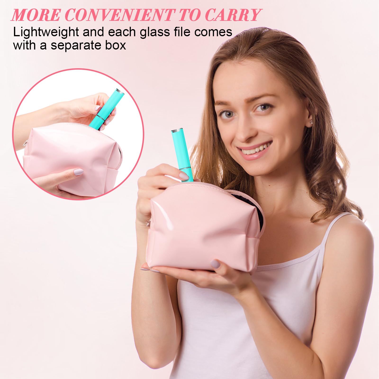 NICEMOVIC portable set fits in a purse for on-the-go manicures.