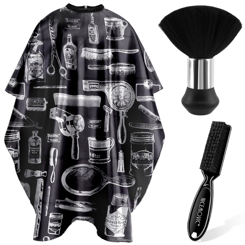 Nicemovic hair cutting cape with soft nylon fabric for comfortable wear.