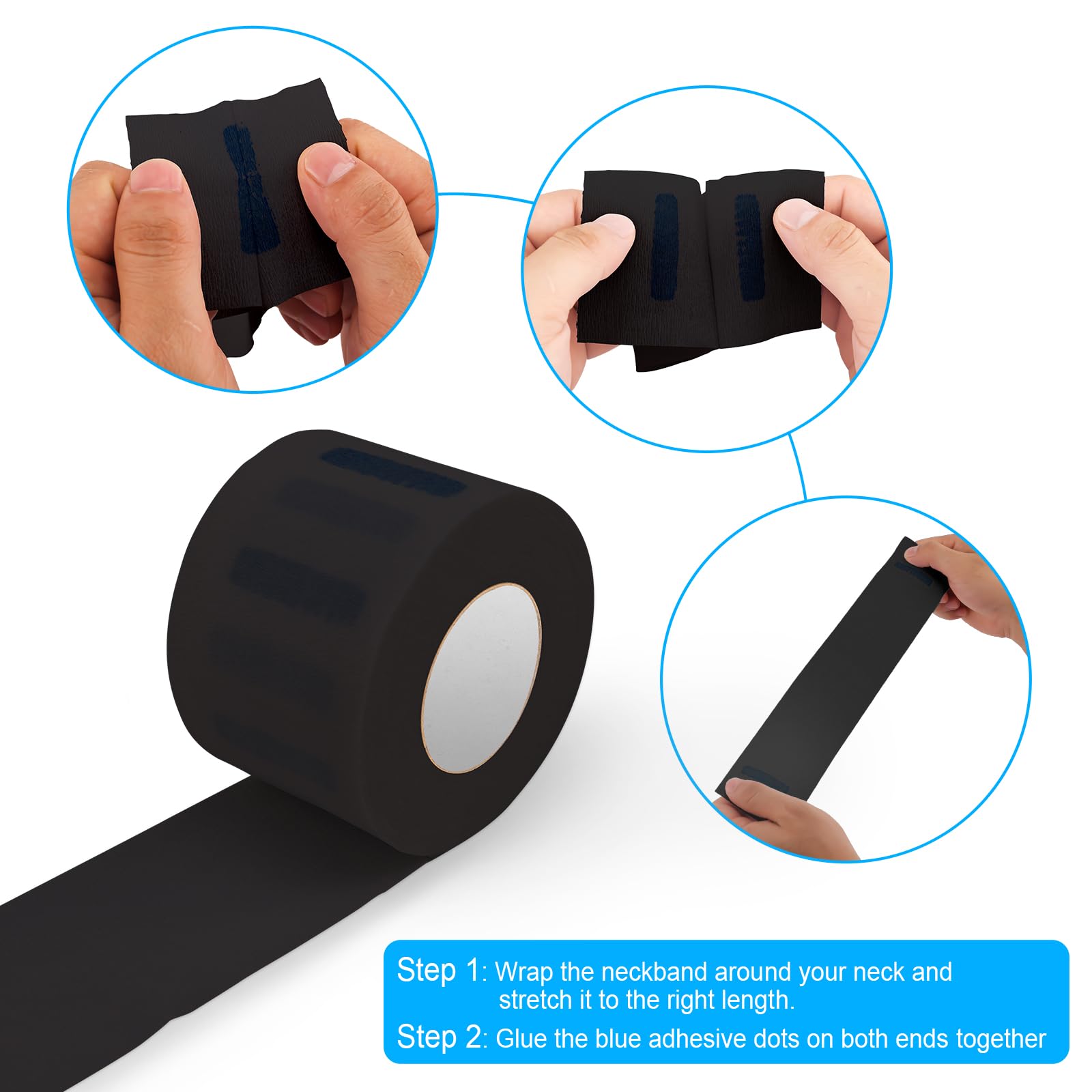 NICEMOVIC neck strip used in salon simplifies cleanup after facials and waxing.