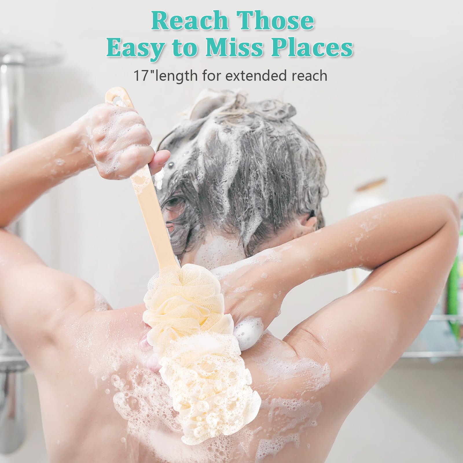 NICEMOVIC malla-nylon-exfoliante ofrece espuma rica para la ducha.