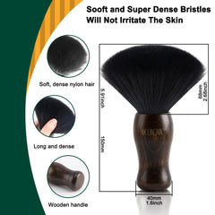 Close view of NICEMOVIC neck duster brush compact design for easy storage