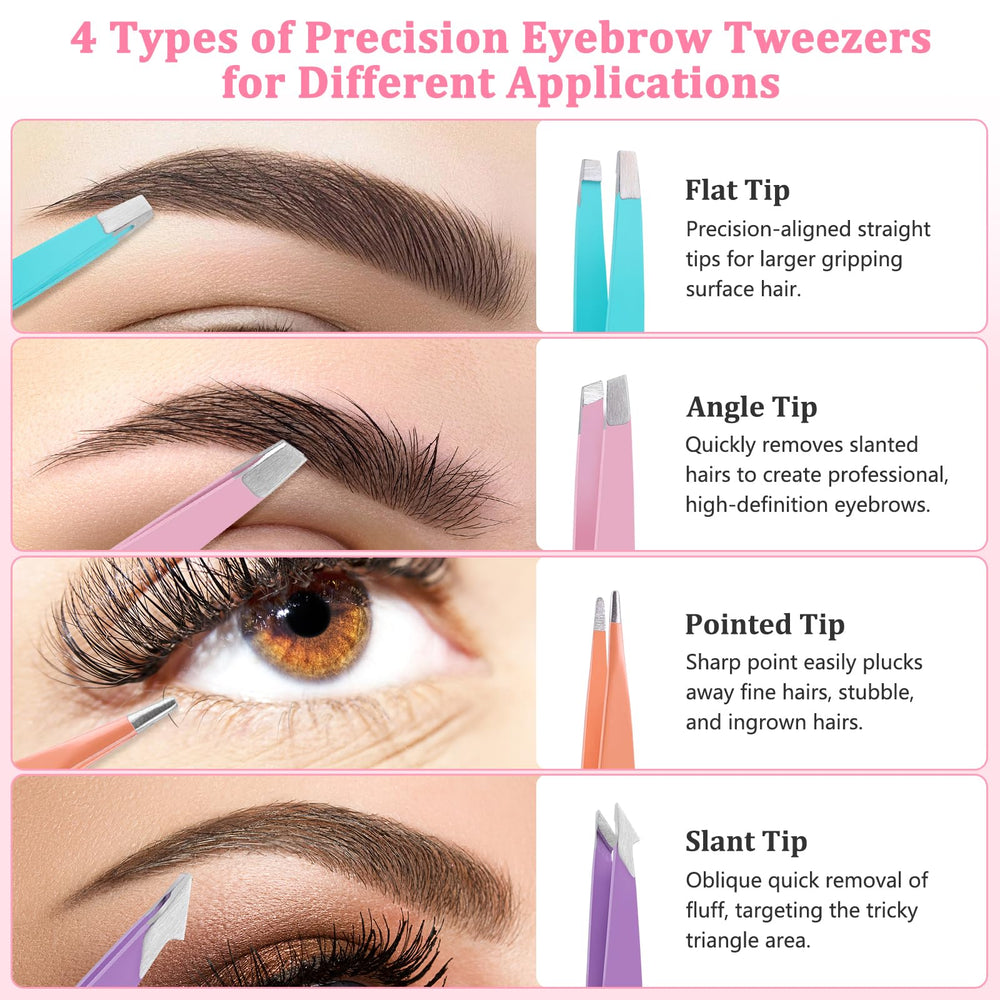 NICEMOVIC slant-tip tweezers for expert brow shaping