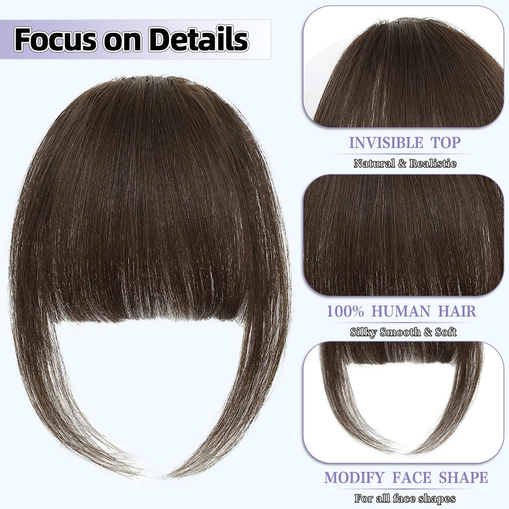 Niceone Hair clip-on bangs design with hidden clips for seamless blend