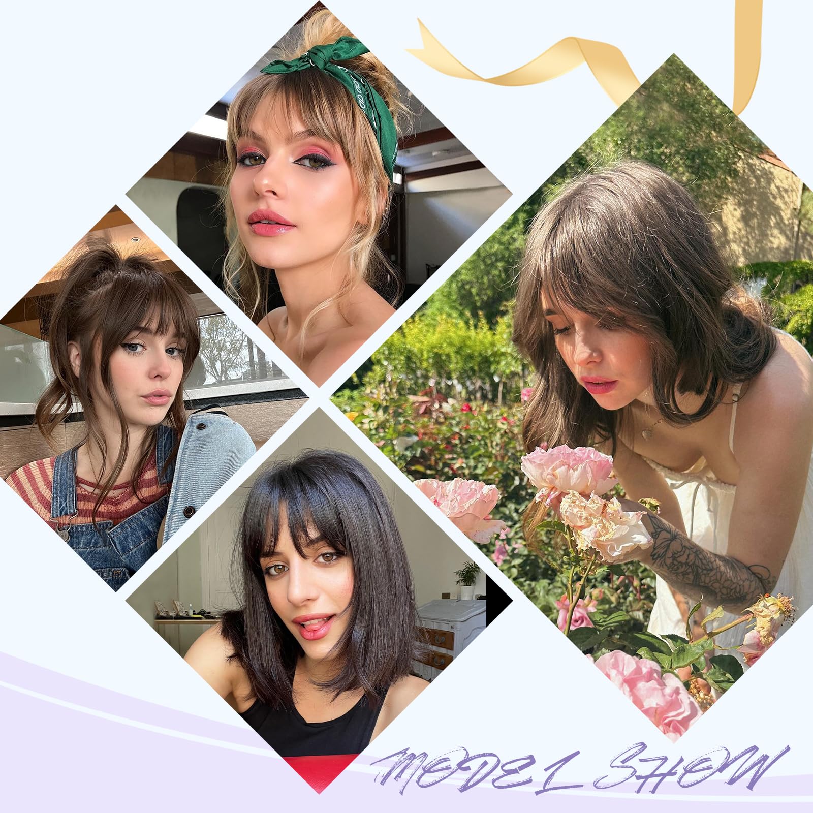 Niceone Hair effortless daily transform with easy clip-on bangs