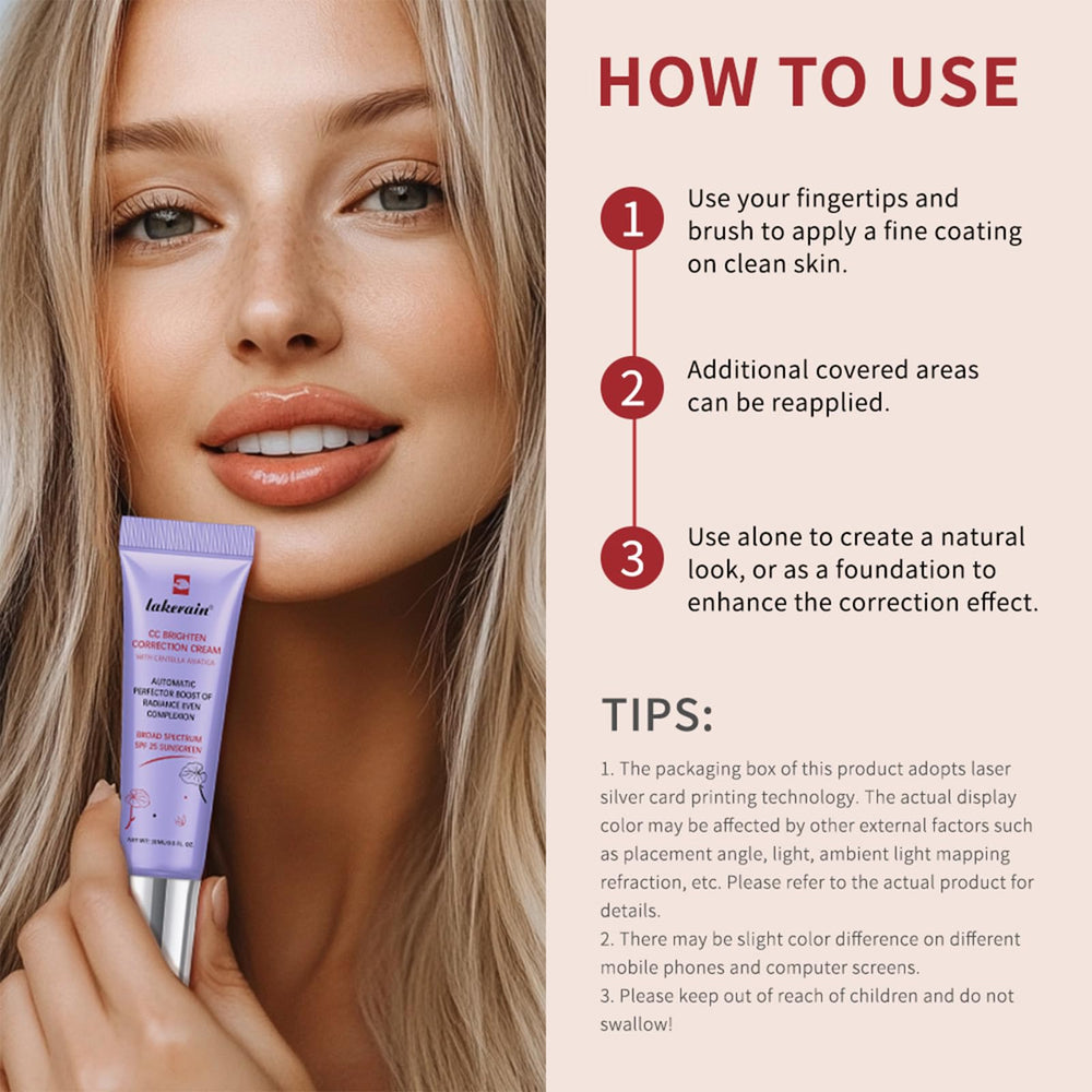 NICEFACE CC Red Efecto natural cuando se usa como base ligera.