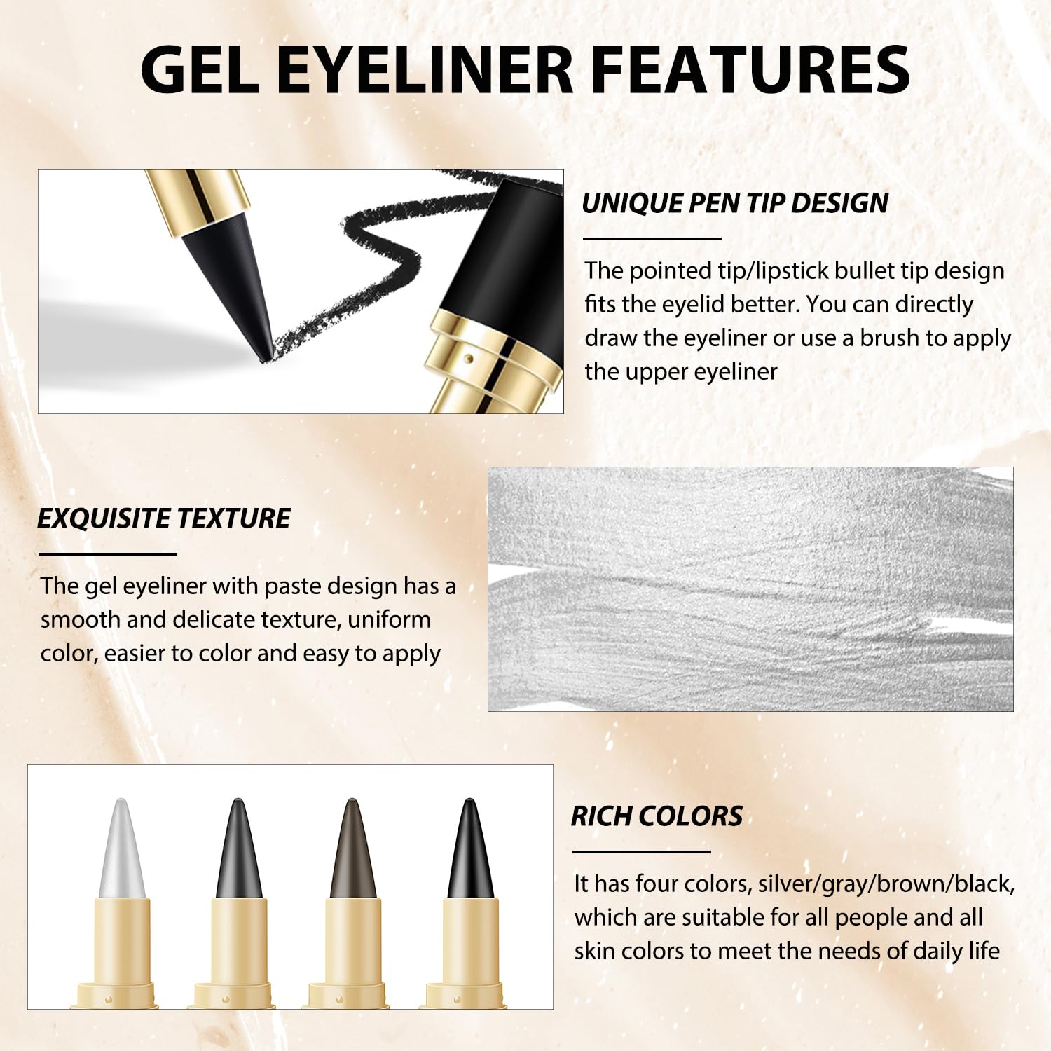 Nicgou Ayky Eyeliner Mate para un look elegante y sutil.