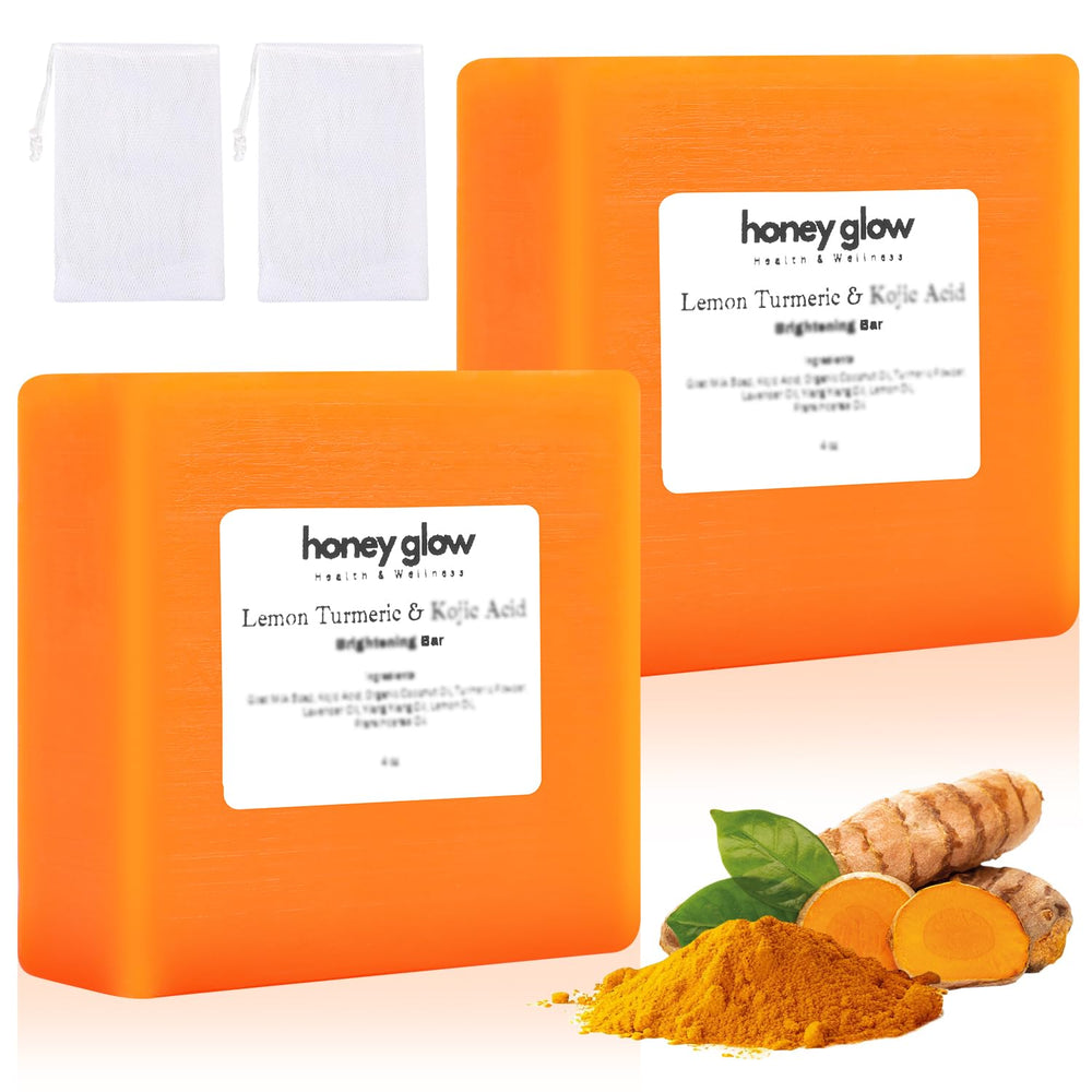 Jabón Nicgou con brillo de miel y limón curcuma kojic para rostro y cuerpo