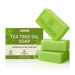 Nichalous Tea Tree Soap bar foam demonstrates deep cleansing and refreshing feel.