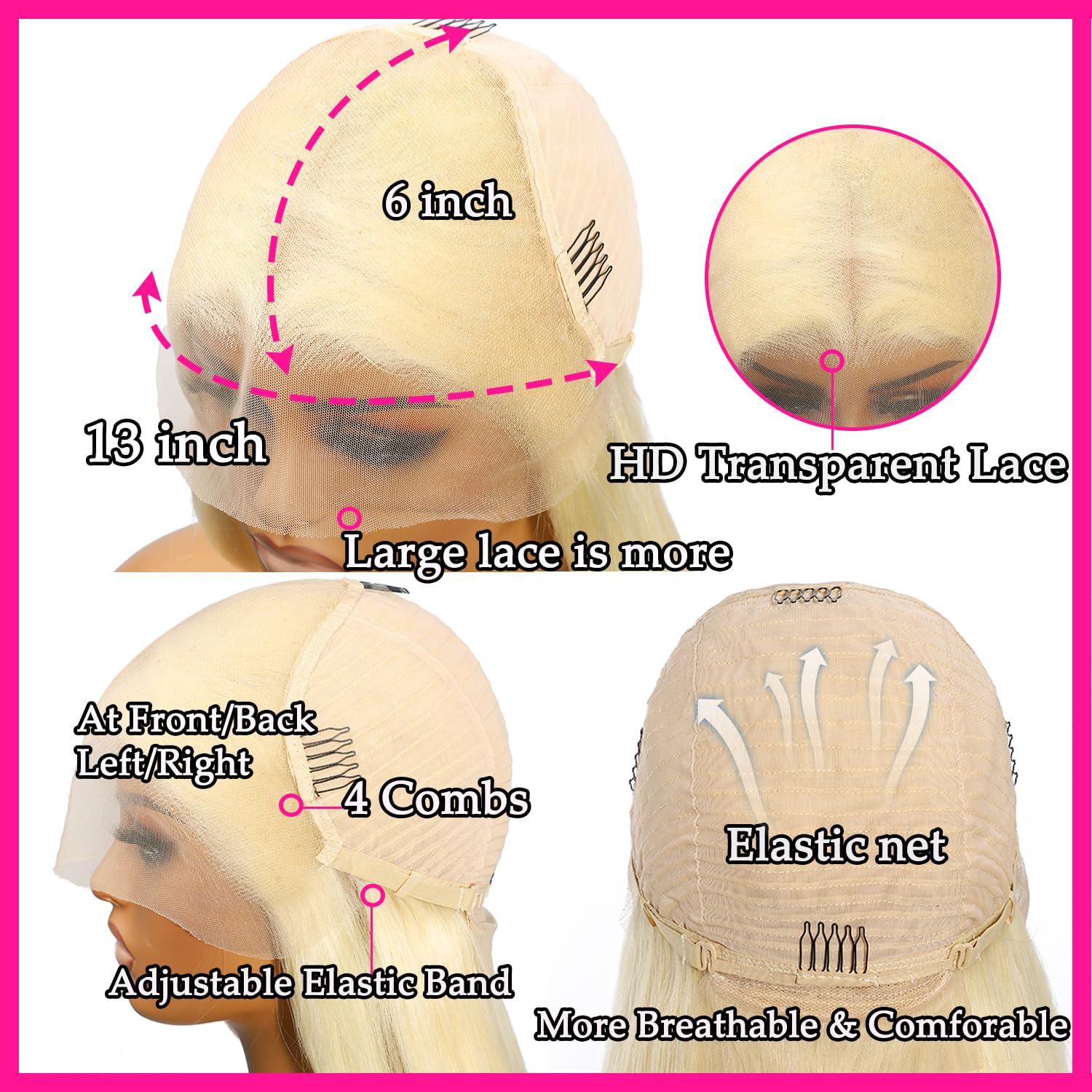 NICILK 613 lace front wig close-up baby hair for natural, refined hairline