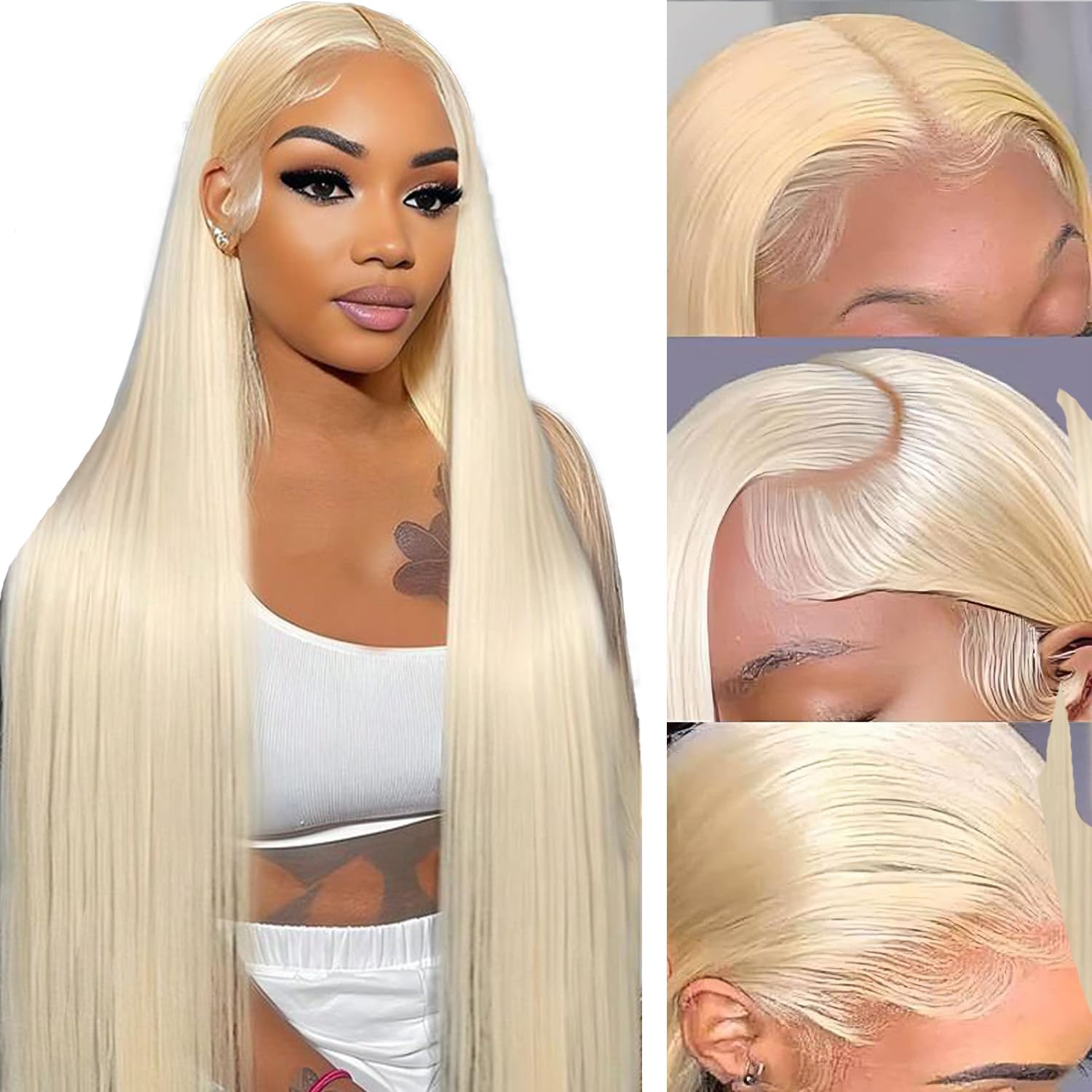 NICILK 613 lace front wig front view shows natural hairline and seamless blend
