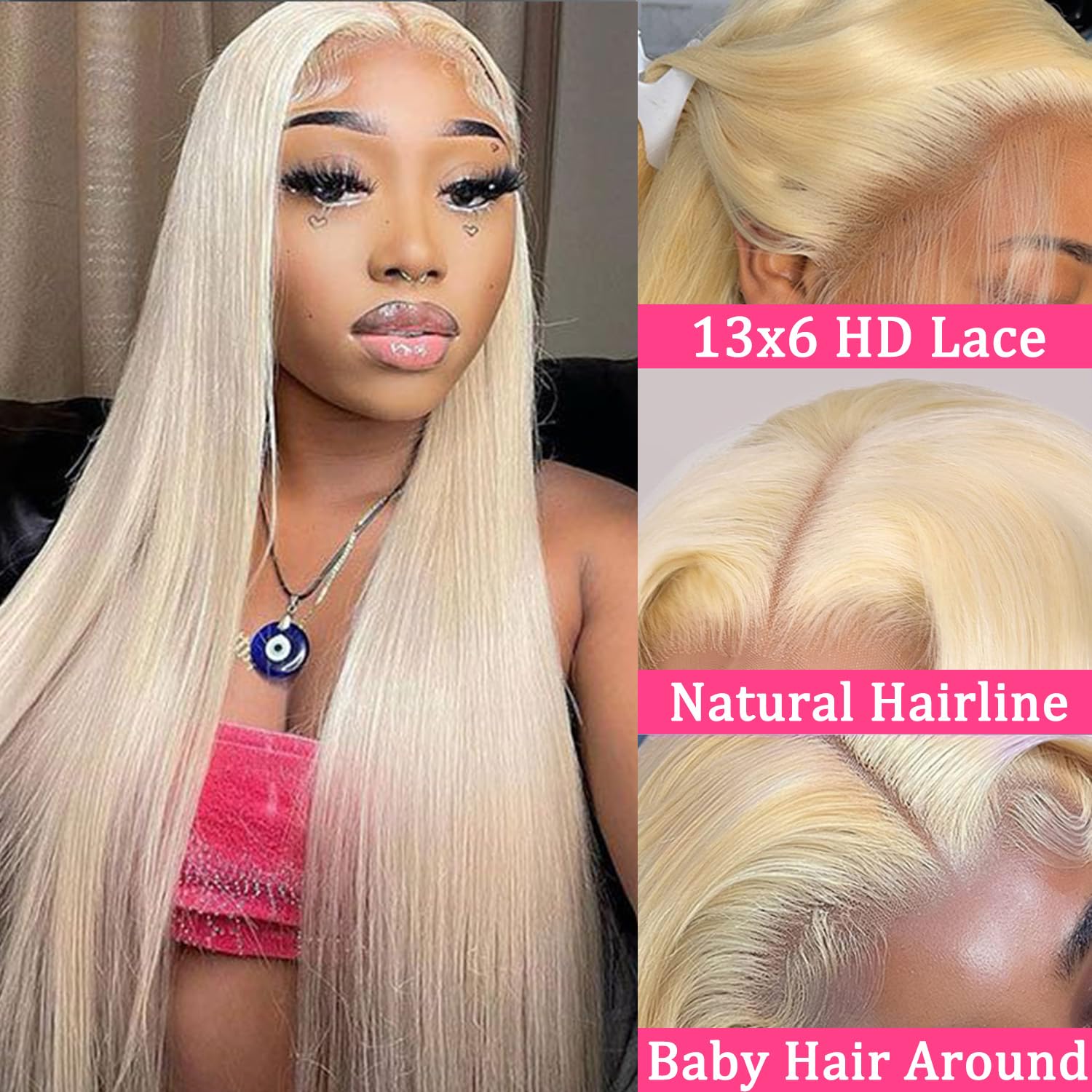 NICILK 613 lace front wig side view highlights smooth silhouette and versatility