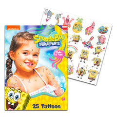 Tatuajes temporales de Nickelodeon Spongebob en hoja 2, perfectos para bolsas de regalo