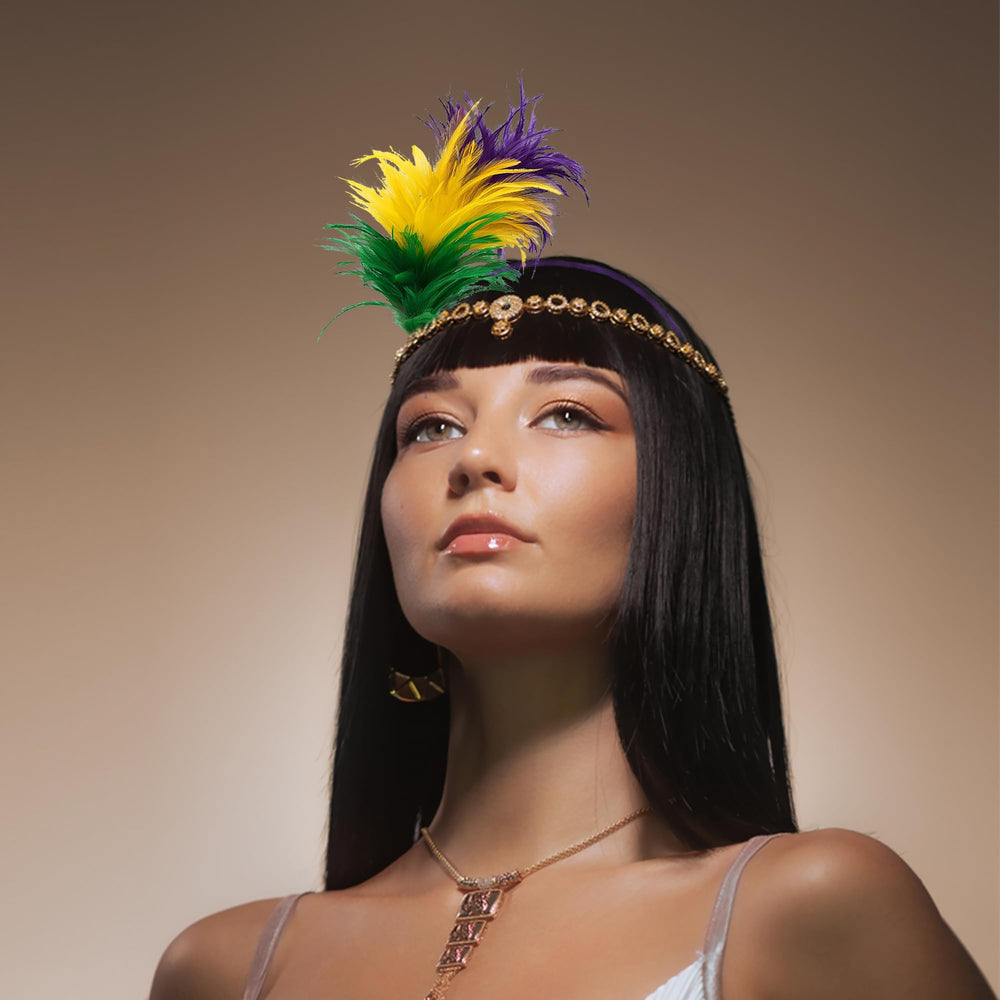 Nicky Bigs Novelties Plumas Sintéticas Headband, opción libre de crueldad para looks responsables