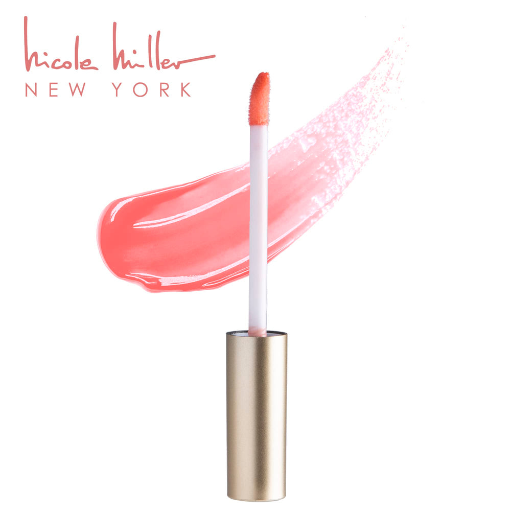 Textura brillante de Nicole Miller brillo labial para retoques diarios.