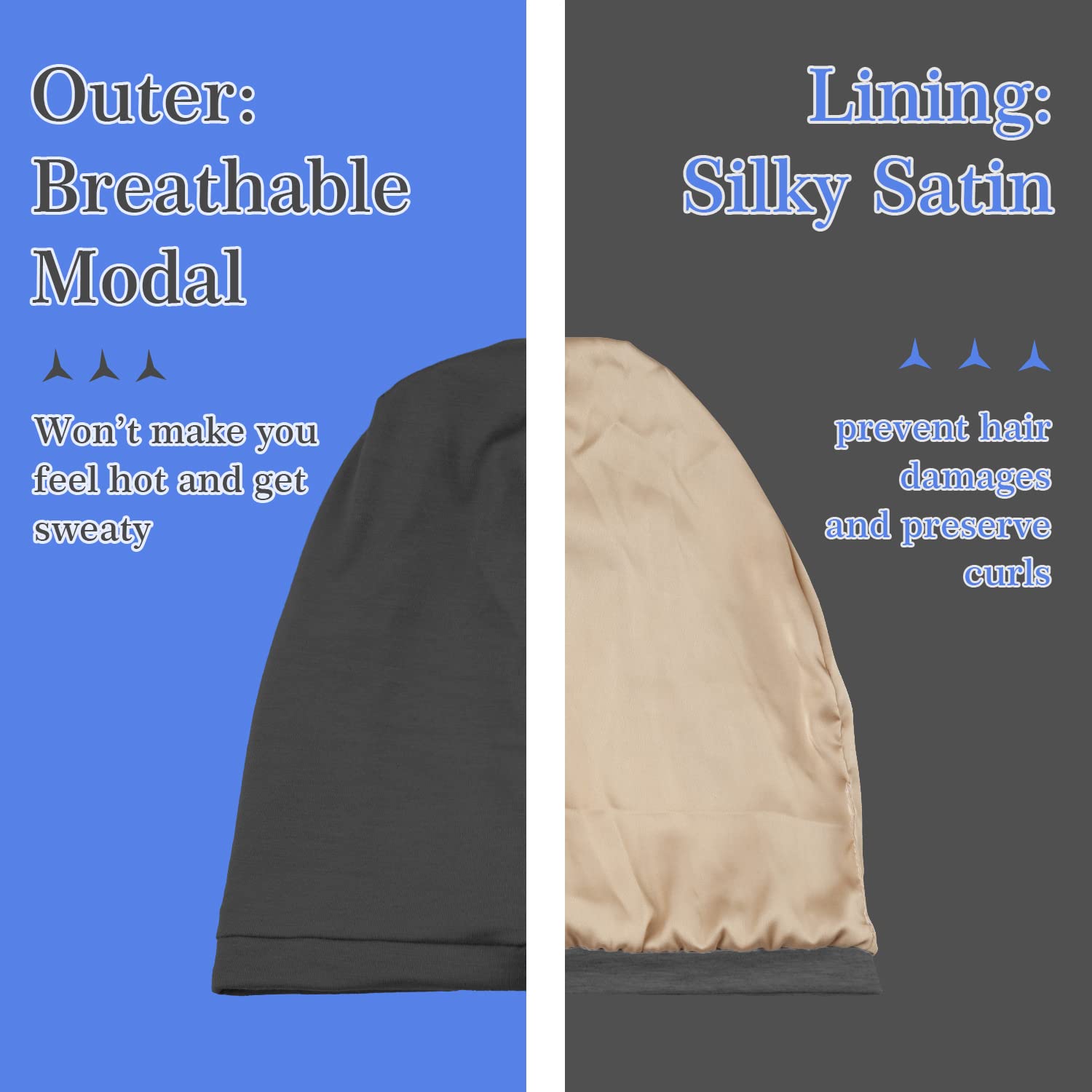 NICPOO bonete seda-doble-cara-uso para dormir o maquillaje