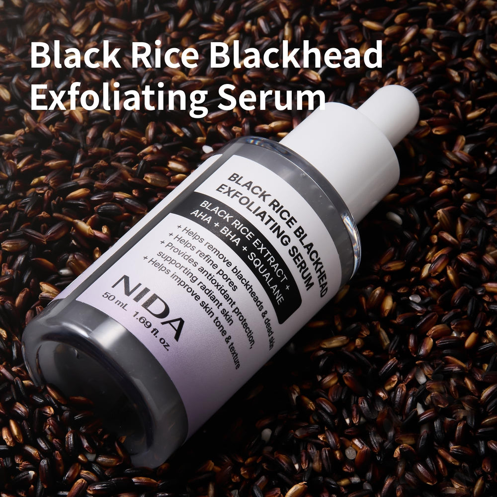 NIDA suero exfoliante, empaque elegante que transmite cuidado seguro.