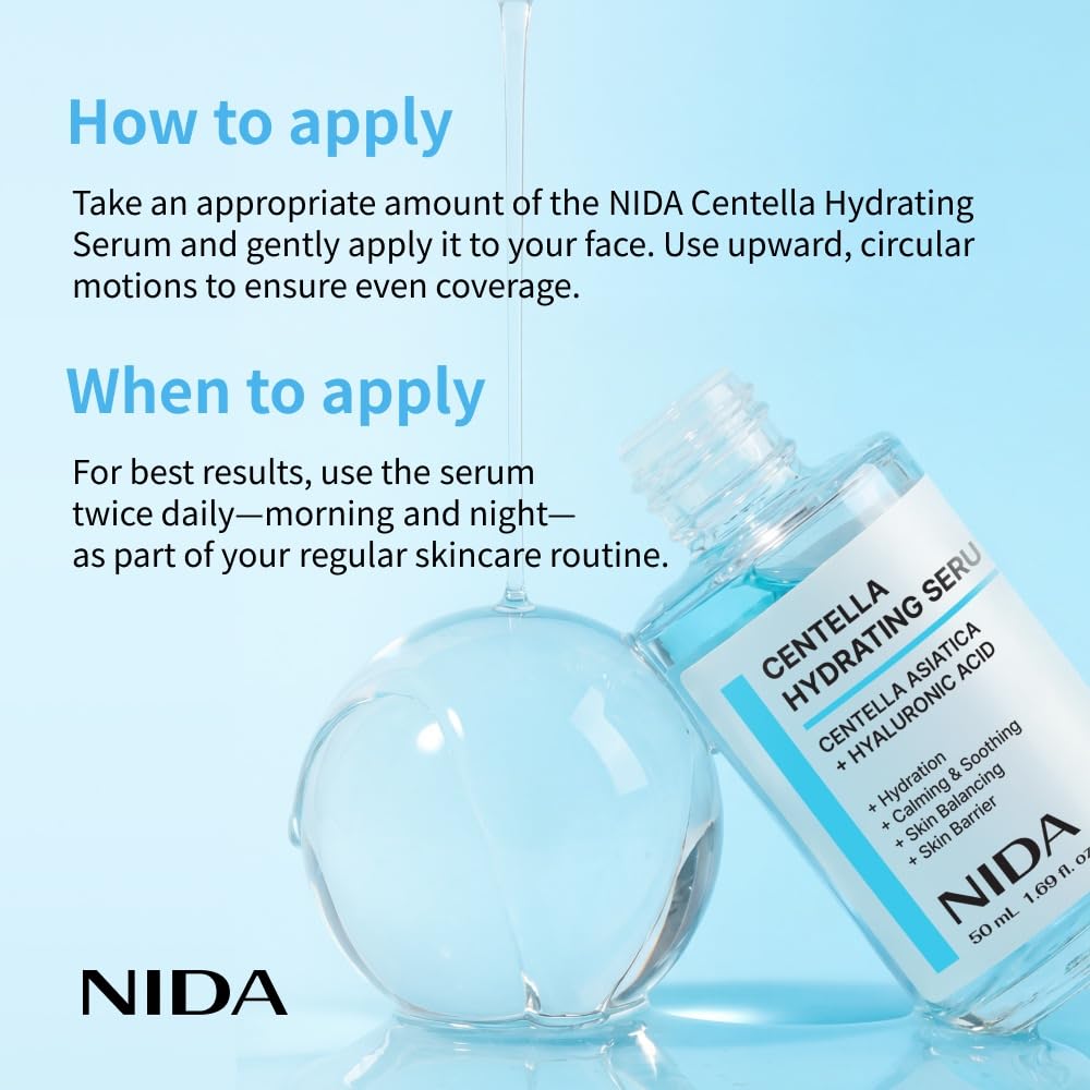 NIDA Centella Serum, aplicación diaria: piel más suave y consolidada.