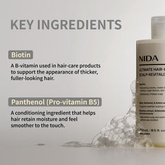 Champú NIDA Romero-Frutos, romero-frutos-antioxidantes: cuero cabelludo fresco y equilibrado.