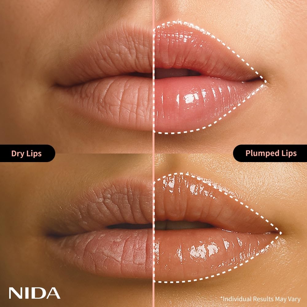 NIDA Sérum Labial Retinol, hidratación profunda para labios secos.