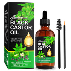 NIFEISHI aceite de castor jamaicano prensado en frio, en botella de cristal, para cabello y piel.