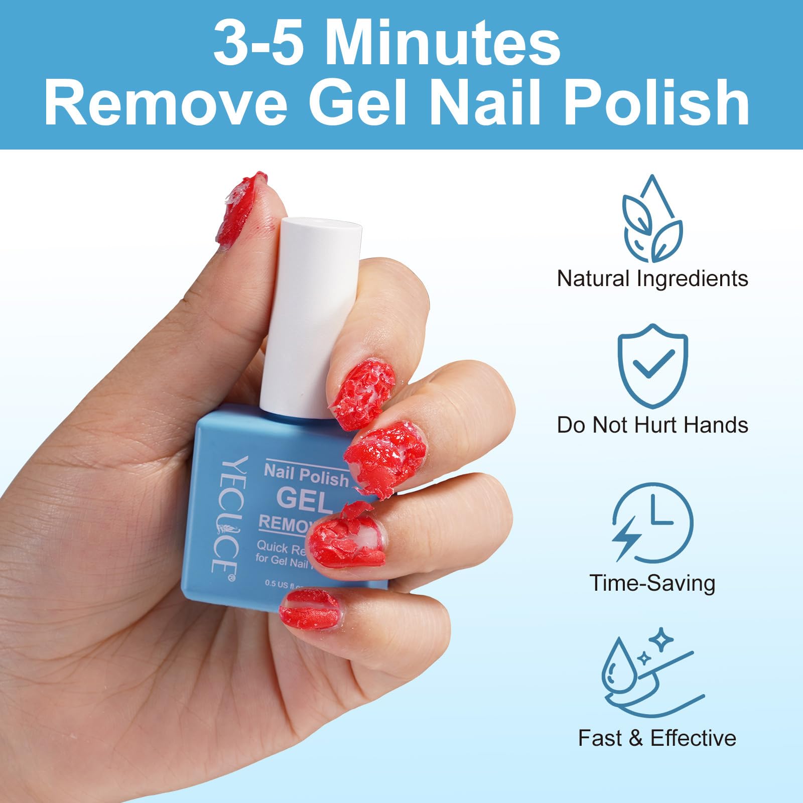 NIFEISHI remover applied on nails speeds removal in minutes
