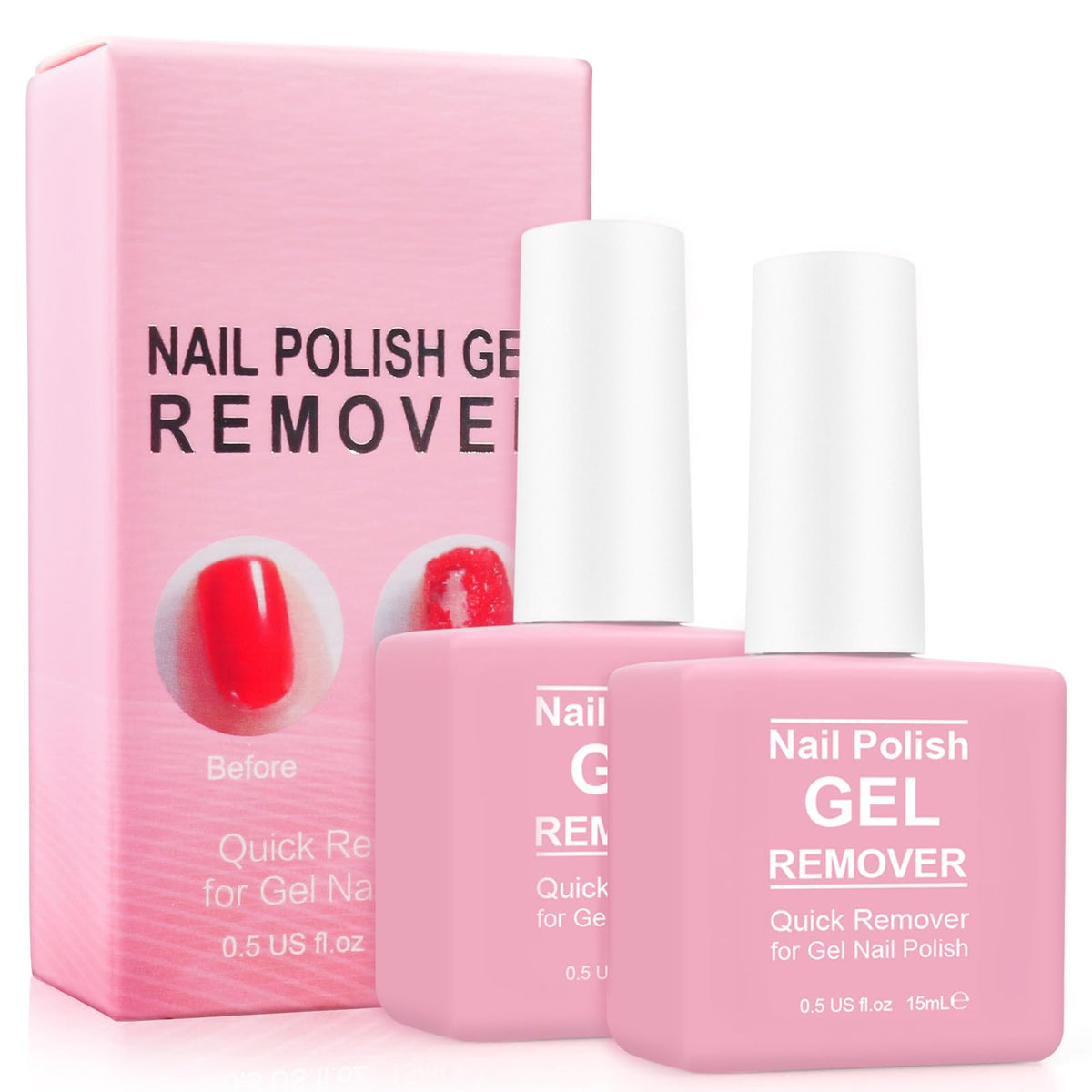 NIFEISHI gel nail remover bottle close-up, demonstrating easy brush-on application for quick at-home use