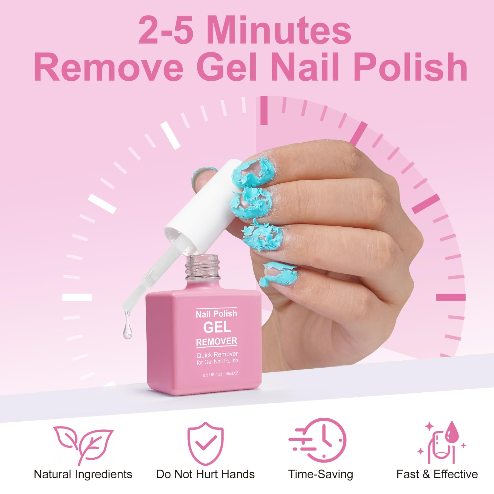 NIFEISHI gel nail remover brush-on application shows simple, mess-free removal