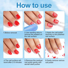 NIFEISHI Gel Nail Polish Remover wipe-off after removal shows easy cleanup.