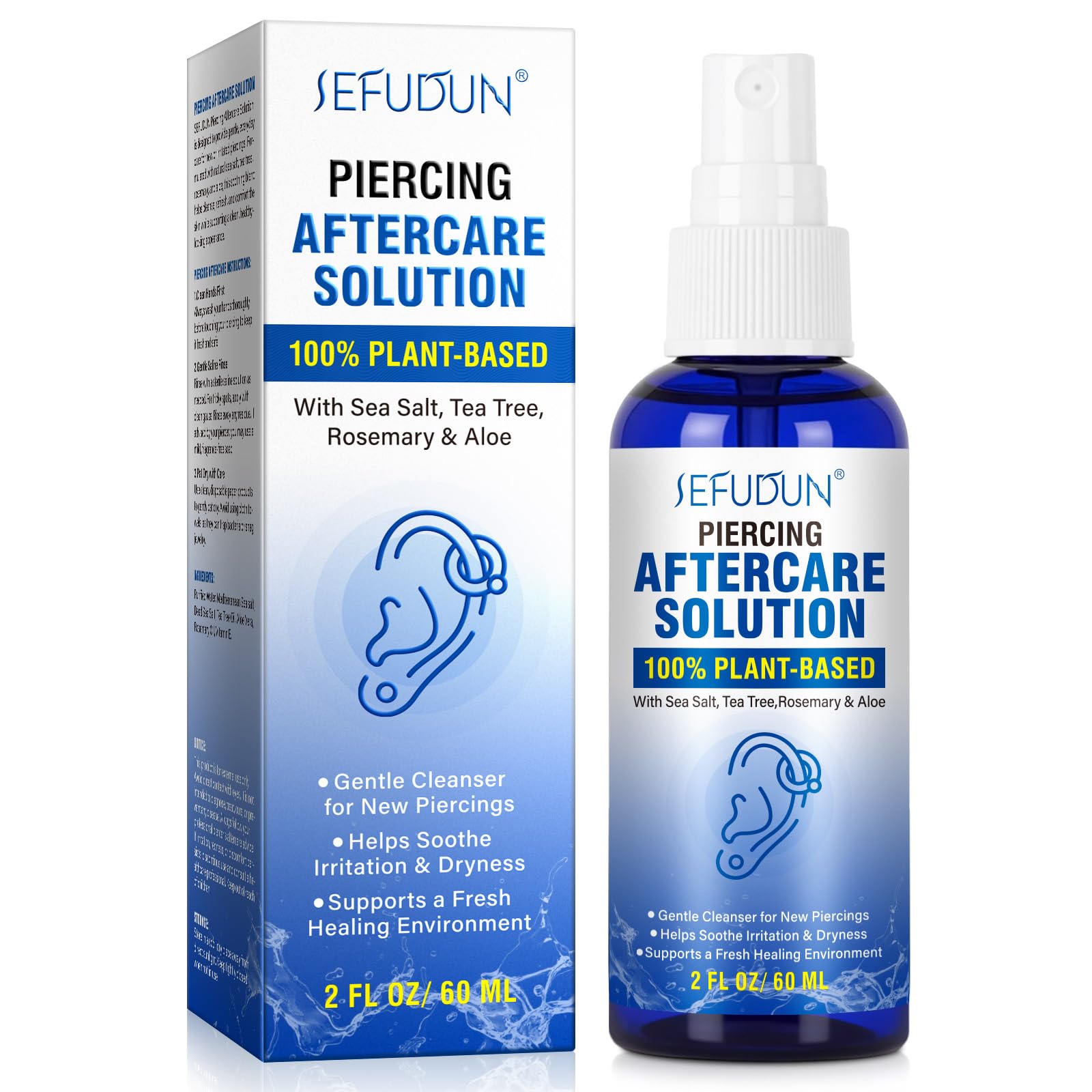 NIFEISHI piercing aftercare spray bottle for gentle daily cleansing
