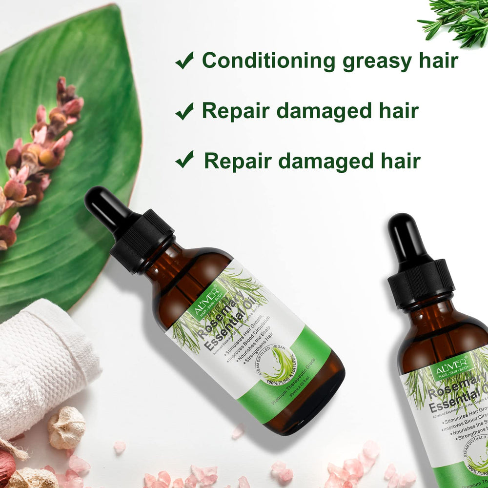 NIFEISHI rosemary oil massaged into scalp for relaxation benefits.