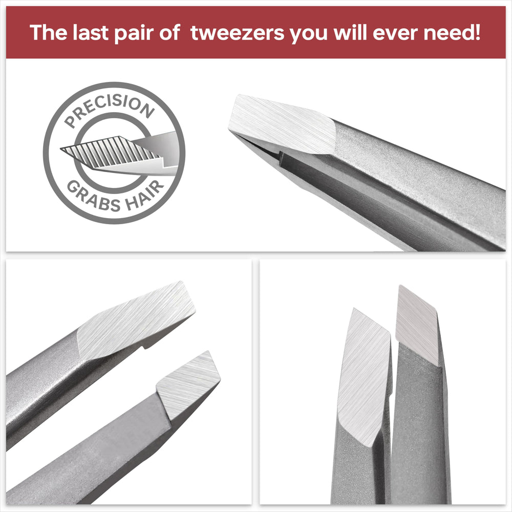 NILIYA Eyebrow Tweezers made of heat-treated stainless steel for lasting tip alignment.