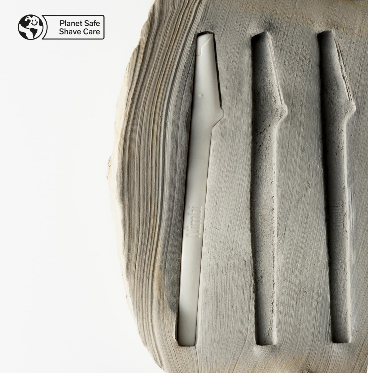 Nimbi Dermaplane Razor plastic-free material emphasizing eco-friendly design.