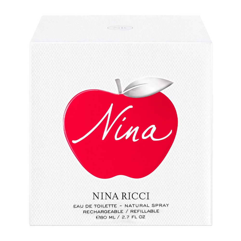 Nina bottle on a vanity showcasing the floral-fruity scent for daily wear